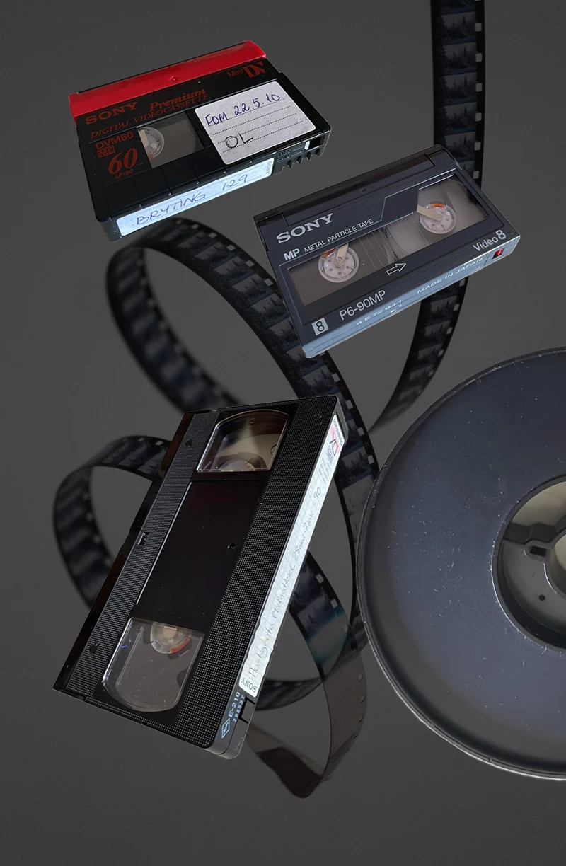 M2P DIGITALISERING tilbyr digitalisering av video i de fleste formater inkludert VHS VHS-C MiniDV og smalfilm Super 8 Dobbel 8